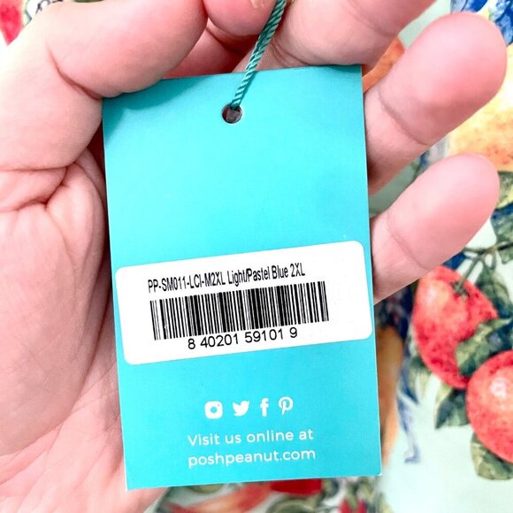 NWT Posh Peanut Lucia Fruit Print Men’s Swim Trunks Size 2XL - Picture 4 of 6